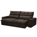 Ver mais imagens de Sofá Retrátil Reclinável para Sala 3 Lugares 230cm Asaph F04 Veludo Marrom Escuro - Lyam Decor