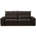 Ver imagem 6 de Sofá Retrátil Reclinável para Sala 3 Lugares 230cm Asaph F04 Veludo Marrom Escuro - Lyam Decor