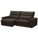 Ver imagem 7 de Sofá Retrátil Reclinável para Sala 3 Lugares 230cm Asaph F04 Veludo Marrom Escuro - Lyam Decor