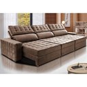 Ver imagem 1 de Sofá Retrátil e Reclinável 4,15m Cama inBox Big Star com SoftGel D40 Velupluma Castor