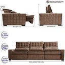 Ver imagem 2 de Sofá Retrátil e Reclinável 4,15m Cama inBox Big Star com SoftGel D40 Velupluma Castor