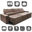 Ver imagem 3 de Sofá Retrátil e Reclinável 4,15m Cama inBox Big Star com SoftGel D40 Velupluma Castor