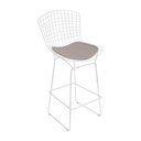 Ver imagem 2 de Kit 2 Banquetas Alta Bistrô Bertoia Branca D70 com Assento Bege