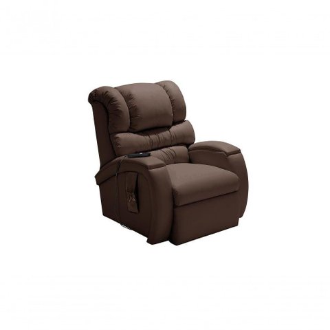 Poltrona Cadeira Reclinável Imperial Motorizada Corano com Lift Império Marrom