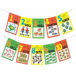Varal de numerais e quantidades Fauna brasileira - 1 Varal de numerais e quantidades Fauna brasileira - 1