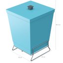 Ver imagem 3 de Lixeira para Banheiro Plástica com Suporte Cromado e Anel Interno 6,5L com Tampa Stolf Azul