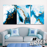 Quadro Trio Abstrato Geométrico Azul -- BR ARTES - 3