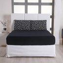 Ver imagem 3 de Jogo de Cama Lençol Casal Poá 100% Algodão Preto Estampado Bolinha Toque Macio 3 Peças
