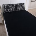 Ver imagem 2 de Jogo de Cama Lençol Casal Poá 100% Algodão Preto Estampado Bolinha Toque Macio 3 Peças