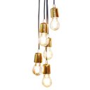 Ver imagem 1 de Luminária Nobili 5 Pendentes Cromado Dourado 1,20 mts Taiwer