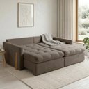 Ver imagem 5 de Sofá Cama 2 Lugares Retrátil Reclinável 180cm Veludo com Molas Ensacadas Atena Yescasa