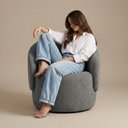 Ver mais imagens de Poltrona Saara Giratória Orgânica Bouclê Sala de Estar Cinza Escuro Desk Design