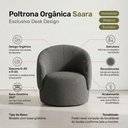 Ver imagem 7 de Poltrona Saara Giratória Orgânica Bouclê Sala de Estar Cinza Escuro Desk Design