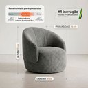 Ver imagem 6 de Poltrona Saara Giratória Orgânica Bouclê Sala de Estar Cinza Escuro Desk Design