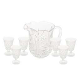 Cj Jarra 1,5 L com 6 Taças 240ml Cristal Prima Transparente Lyor - 1