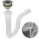 Ver imagem 1 de Sifão Sanfonado Universal 61cm Branco + Válvula Americana | Astra