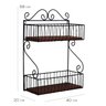 Fruteira de Parede Madeira Ferro Cesto Dupla 40 Cm Suporte Cozinha Arabescos - 2