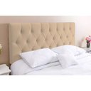 Ver imagem 1 de Cabeceira Casal 138 - Bello Box - Estilo Capitonê Suede Bege Com Strass