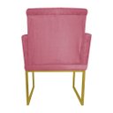 Ver imagem 3 de Poltrona Klara Suede Rosa Base Metálica Dourada - Vallisa Decor