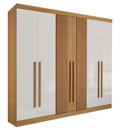 Guarda Roupa da Vinci Plus Ripado 6 Portas 100% Mdf - Cinamomo Off White - 4