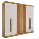 Ver imagem 4 de Guarda Roupa da Vinci Plus Ripado 6 Portas 100% Mdf - Cinamomo Off White