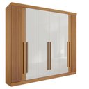 Ver imagem 3 de Guarda Roupa da Vinci Plus Ripado 6 Portas 100% Mdf - Cinamomo Off White