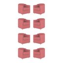 Ver imagem 1 de Kit 8 Poltronas Tilla Decorativas Consultório Sala Tecido Suede Cor:Rosa