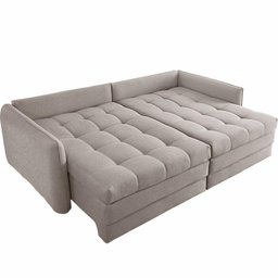Sofá Cama Retátil e Reclinável Captiva Tecido Linho Cinza 1,84 M - 3