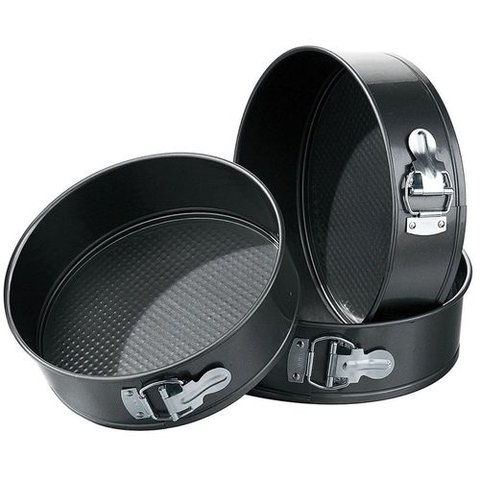 Jogo 3 Formas Redondas Fundo Removível Antiaderente para Bolo, 24, 26 e 28cm - Quality House