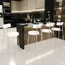 Ver imagem 2 de Kit 03 Banquetas Baixa Cozinha Sala Jantar Bancada Milão Arena L02 Linho Cru - lyam decor