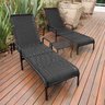 Kit 2 Espreguiçadeiras Catar + Mesa para Jardim e Piscina - Preto - 2