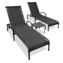 Ver imagem 1 de Kit 2 Espreguiçadeiras Catar + Mesa para Jardim e Piscina - Preto