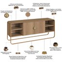 Ver imagem 5 de Rack para Sala de Estar TV 55 pol Industrial Orgânico Alek A03 Hanover Dourado - Lyam Decor