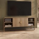 Ver imagem 4 de Rack para Sala de Estar TV 55 pol Industrial Orgânico Alek A03 Hanover Dourado - Lyam Decor
