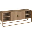 Ver imagem 2 de Rack para Sala de Estar TV 55 pol Industrial Orgânico Alek A03 Hanover Dourado - Lyam Decor