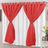 Cortina para Sala 3,00m x 2,60m Verônica com Voil Vermelho - 1