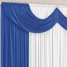 Cortina para Sala 4,00m x 2,80m Paris Malha Azul e Branco - 2