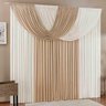 Cortina para Sala 3,00m x 2,80m Suellen Malha Bege e Palha - 1