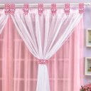 Ver imagem 2 de Cortina Infantil 3,00m x 2,80m para Quarto de Menina Rosa