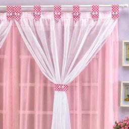 Cortina Infantil 3,00m x 2,80m para Quarto de Menina Rosa - 2