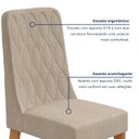 Ver mais imagens de Conjunto Sala de Jantar 6 Lugares Retangular Tampo Vidro/MDF 170cm Mesa Astrid com Cadeiras Luar Bege Amêndoa Clean/Off White/Rinzai Bege