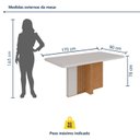 Ver imagem 3 de Conjunto Sala de Jantar 6 Lugares Retangular Tampo Vidro/MDF 170cm Mesa Astrid com Cadeiras Luar Bege Amêndoa Clean/Off White/Rinzai Bege