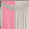 Cortina para Sala 3,00m x 2,60m Versátil Malha Rosa e Branco - 2