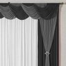 Cortina para Sala 3,00m x 2,60m com Abraçadeiras Preto - 2