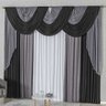Cortina para Sala 3,00m x 2,60m Elis Malha Varão Duplo Cinza - 1
