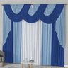 Cortina para Sala 3,00m x 2,60m Elis Malha Varão Duplo Azul - 1