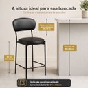 Ver imagem 6 de Banqueta Média Antonella 65cm Preta com Encosto e Estrutura em Aço Kit 2 Unidades