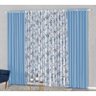 Cortina para Janela 2,00m x 1,70m Estampada Azul Claro - 1