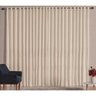 Cortina para Sala 4,00m x 2,60m Itália Voil Bordado Palha - 1