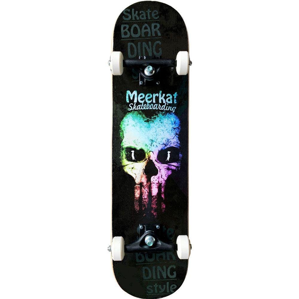 Skate Iniciante Completo Montado Street Meerkat Skull (truck de Pp)